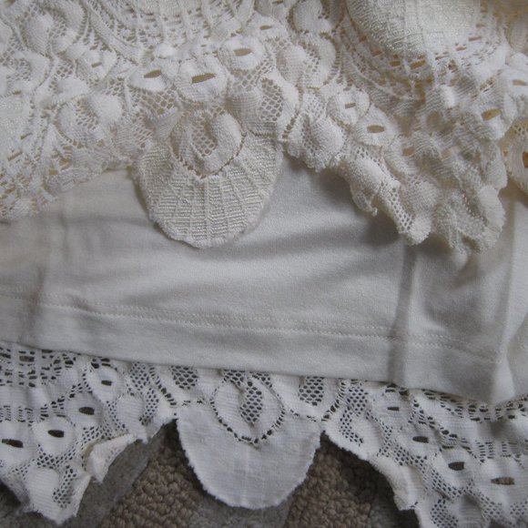 Nightcap Ivory Cream Lace Mini Dress Deep V Back Ecru Long Sleeves XS NWT - Picture 8 of 11